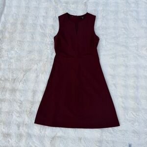 Theory Miyani Edition Burgundy Stretch Wool A-Line Dress Size 2 F0001602